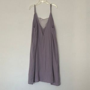 Lilac mini dress with triangular deep v mesh detai